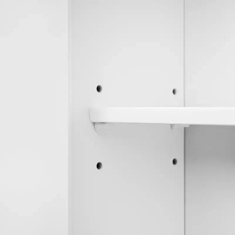 Teamson Home Newport Wall Mounted Storage Cabinet with 2 Doors, Adjustable Shelf and Brushed Nickel Handles, White
