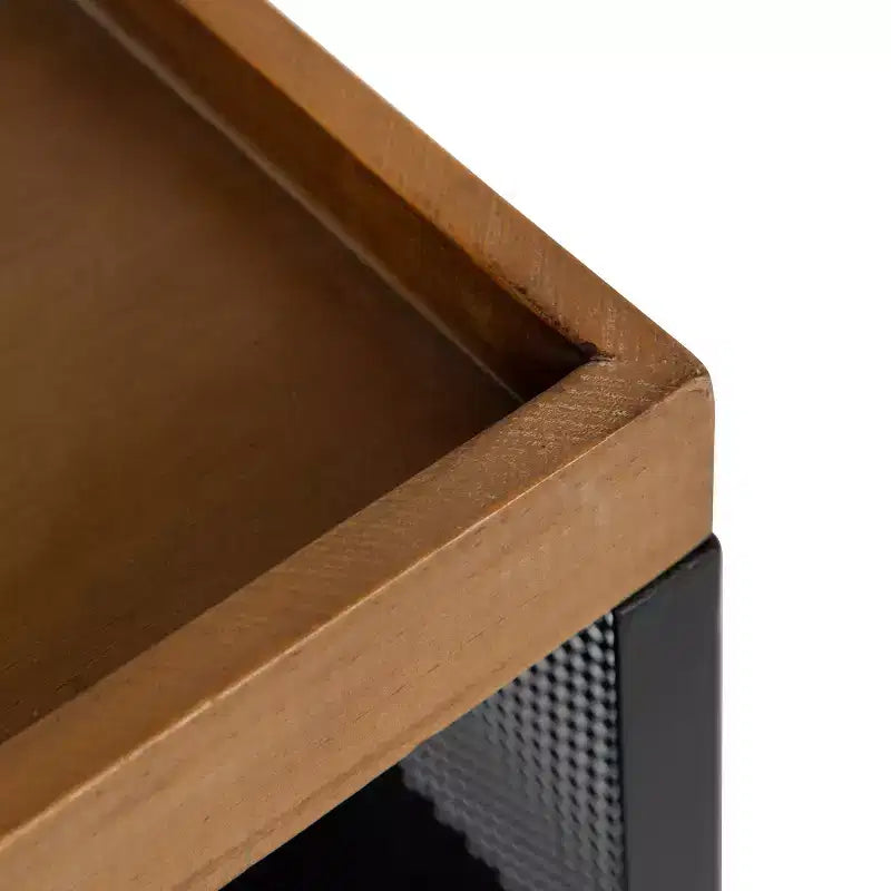Carrello contenitore in metallo rettangolare Piazza, 18x7x30, naturale e nero