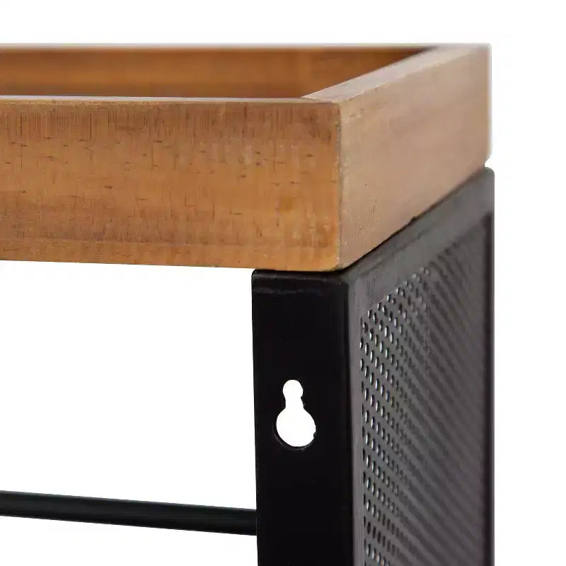 Carrello contenitore in metallo rettangolare Piazza, 18x7x30, naturale e nero