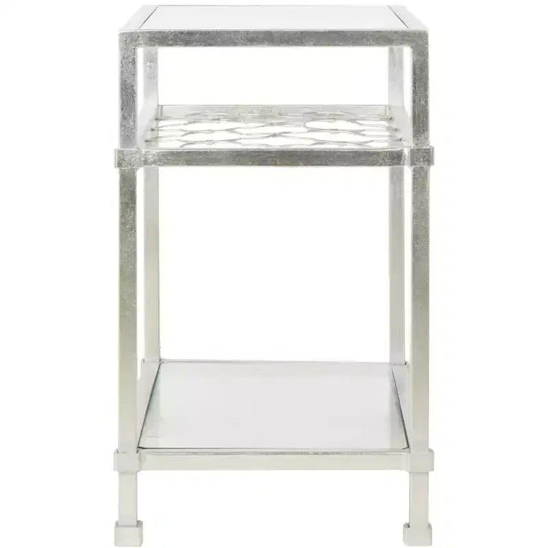 Hanzel Gold Leaf Glass Side Table - AMH8312 - Safavieh Couture