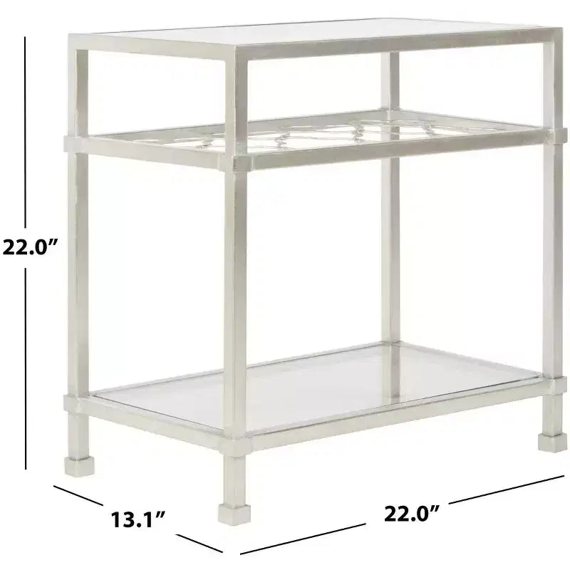 Hanzel Gold Leaf Glass Side Table - AMH8312 - Safavieh Couture