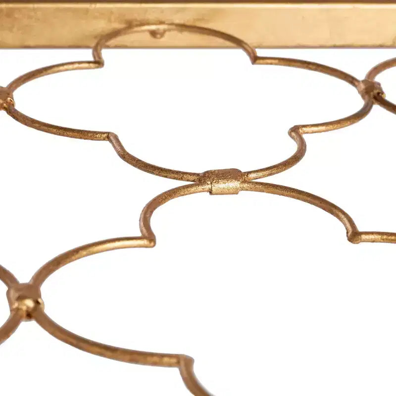 Hanzel Gold Leaf Glass Side Table - AMH8312 - Safavieh Couture