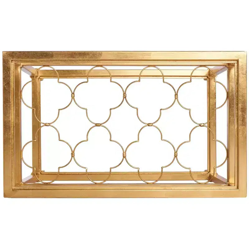 Hanzel Gold Leaf Glass Side Table - AMH8312 - Safavieh Couture