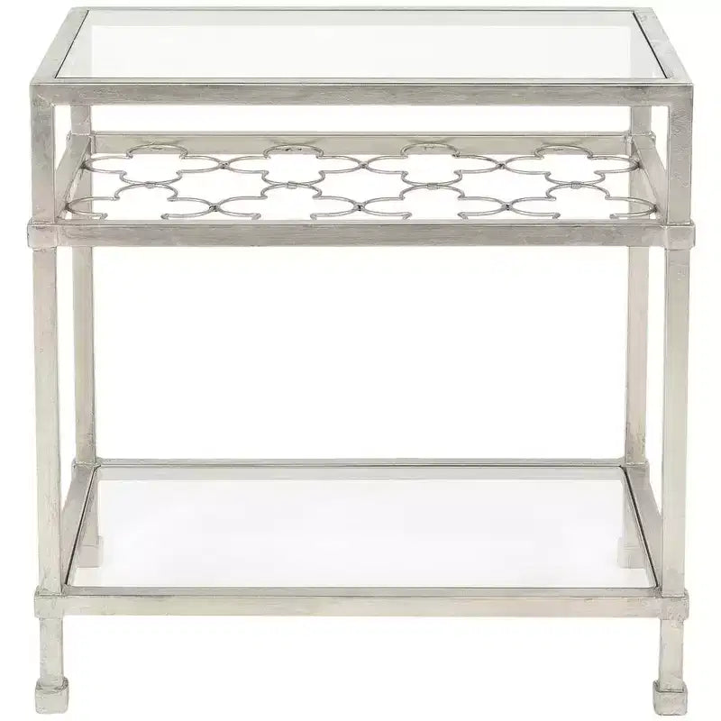Hanzel Gold Leaf Glass Side Table - AMH8312 - Safavieh Couture