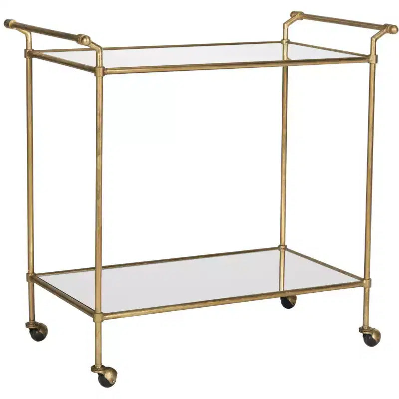 Felicity Bar Cart - FOX2558A - Gold/Mirror - Safavieh