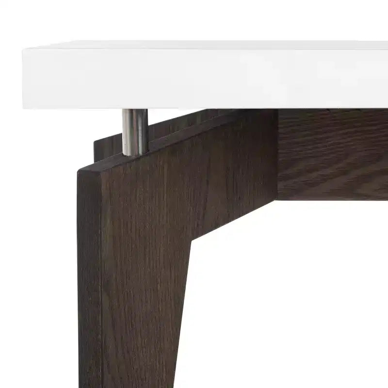 Josef End Table - FOX4224 - White/Dark Brown - Safavieh Couture