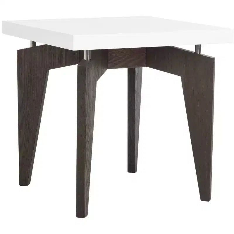 Josef End Table - FOX4224 - White/Dark Brown - Safavieh Couture