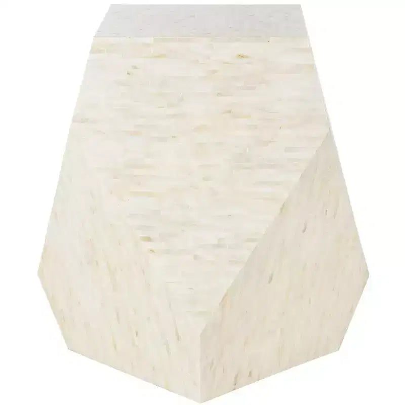 Lea Mosaic Geometric Side Table - TRB1010A - Multi/Light Beige - Safavieh