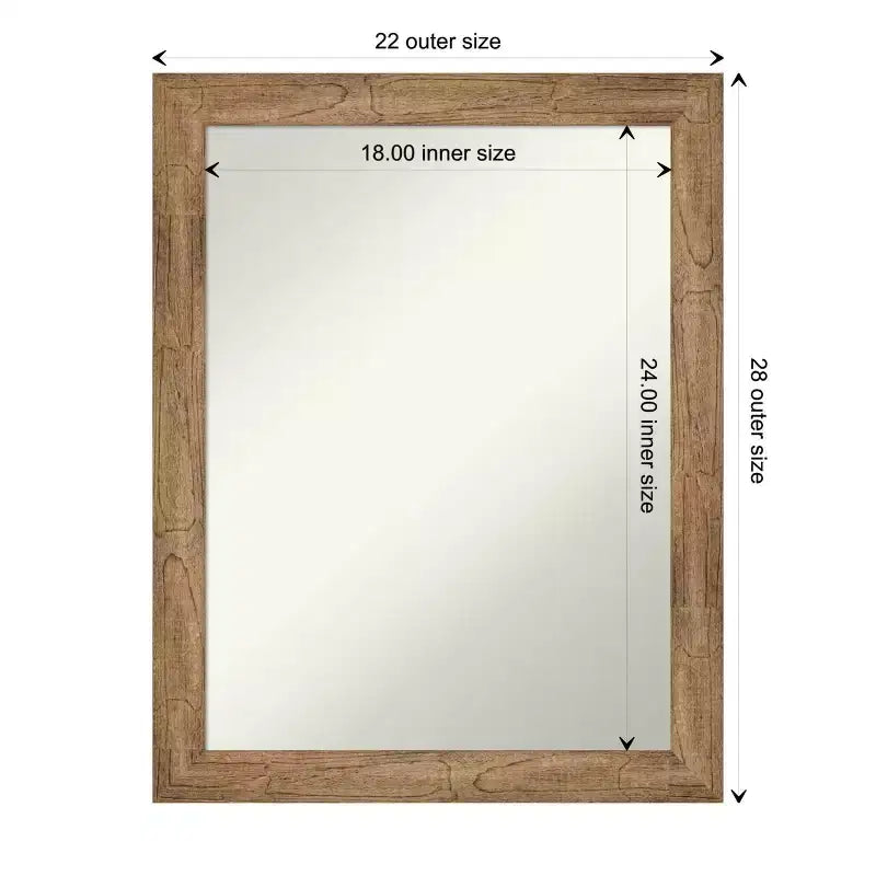 Amanti Art Owl Brown Narrow Non-Beveled Wood Framed Wall Mirror
