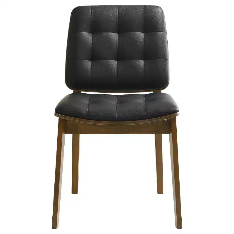 Simple Relax Set of 2 Side Chairs in Natural Walnut and Black