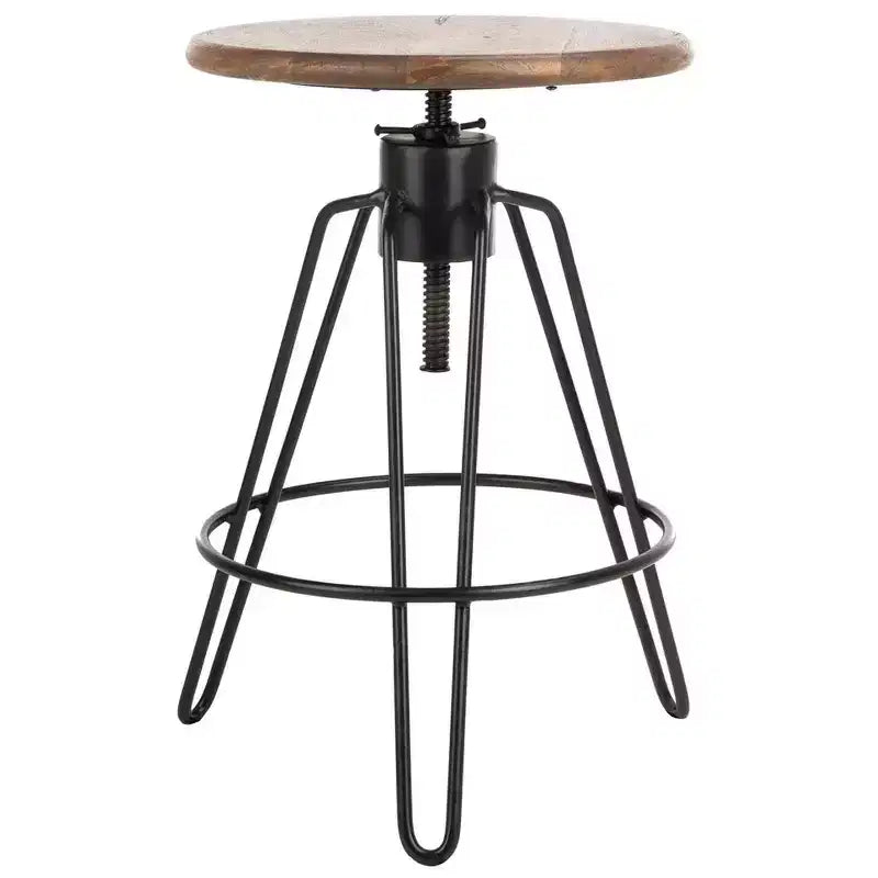 Kai Adjustable Swivel Counter Stool - BST3700 - Natural Honey/Black - Safavieh