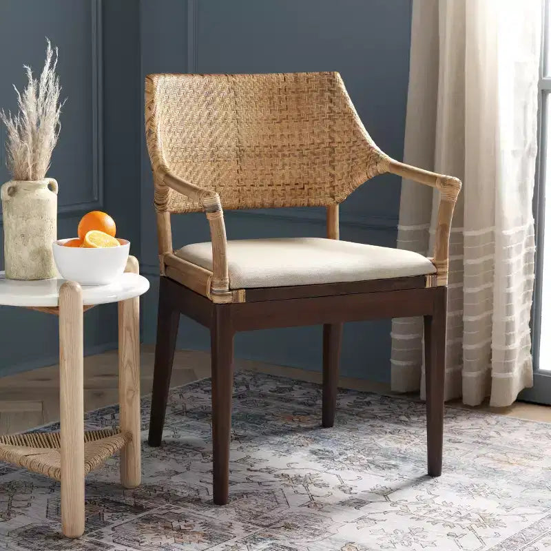 Carlo Arm Chair - SEA4002A - Brown&Honey/Beige - Safavieh