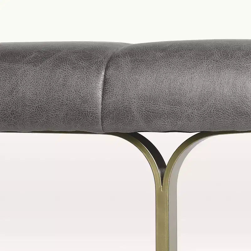 eLuxury Studio A Upholstered Vegan Leather Coffee Table with Metal Base