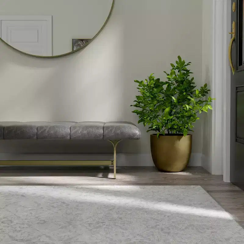eLuxury Studio A Upholstered Vegan Leather Coffee Table with Metal Base