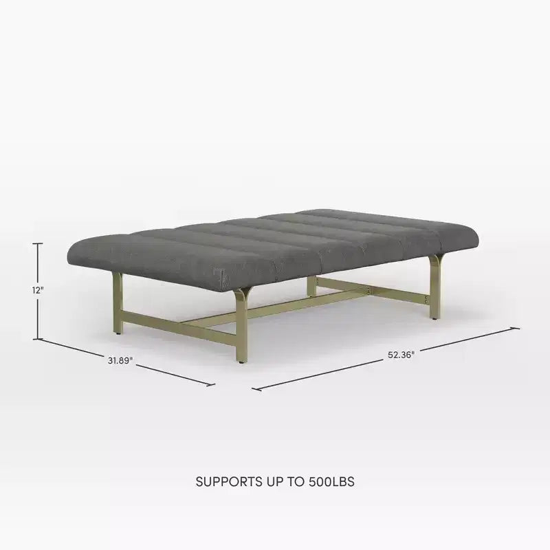 eLuxury Studio A Upholstered Vegan Leather Coffee Table with Metal Base