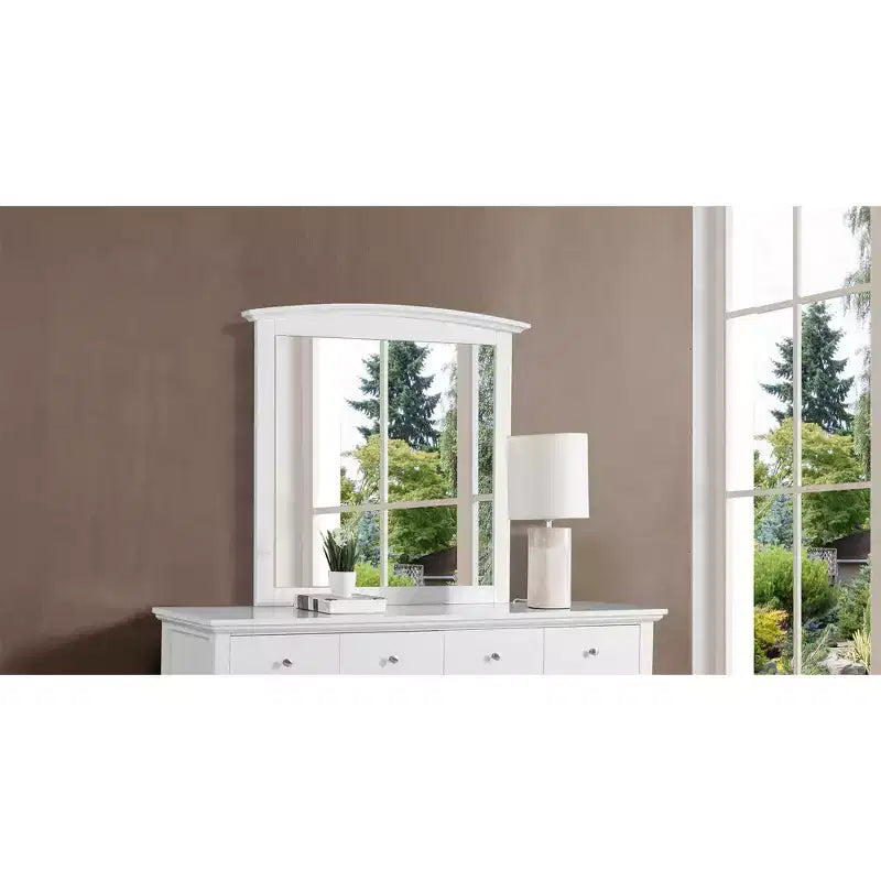 Passion Furniture 37 in. x 35 in. Classic Rectangle Framed Dresser Mirror