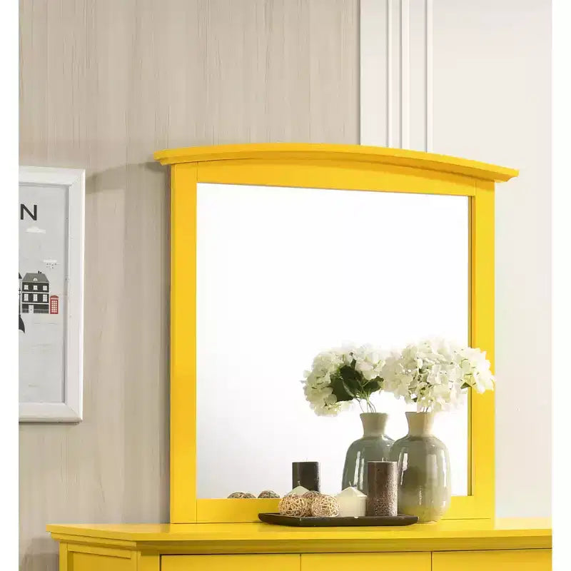 Passion Furniture 37 in. x 35 in. Classic Rectangle Framed Dresser Mirror