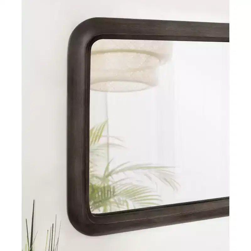 Kate and Laurel Pao Framed Wood Wall Mirror, 17x32, Gray