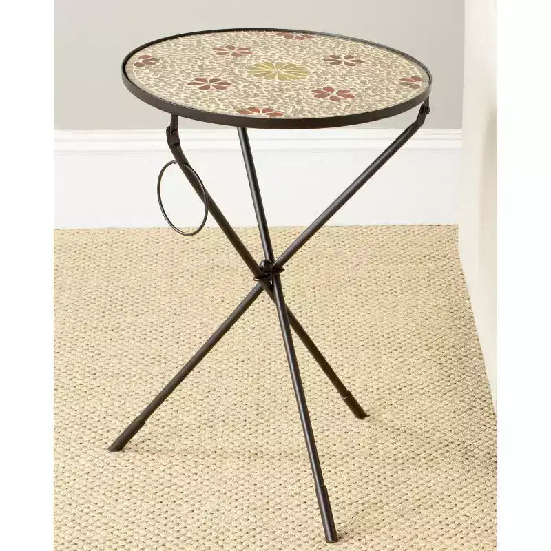 Solinus Side Table - FOX3205A - Gold/Black - Safavieh Couture