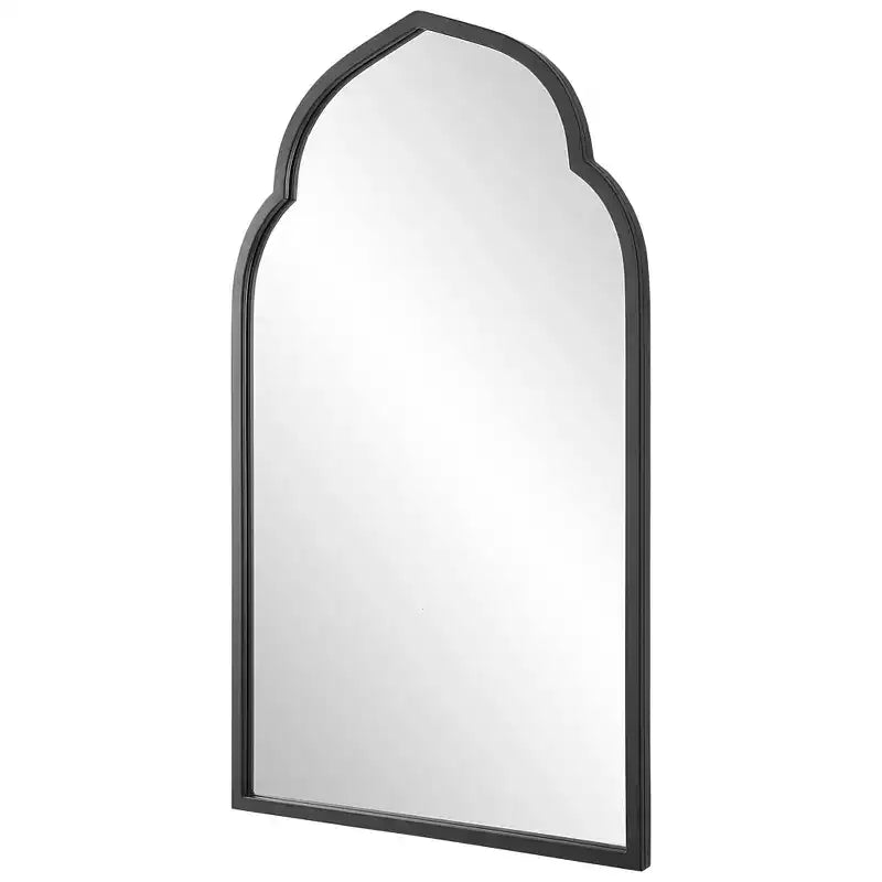 Uttermost Arch Vanity Decorative Wall Mirror Modern Bold Matte Black Forged Iron Frame 24 Wide for Bathroom Bedroom Living Room
