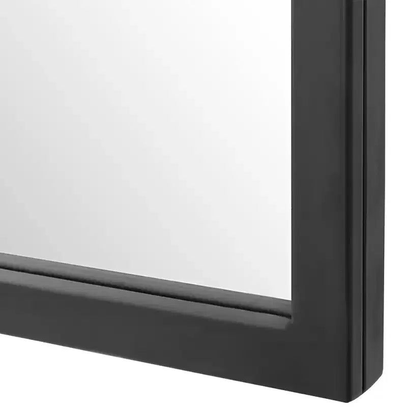 Uttermost Arch Vanity Decorative Wall Mirror Modern Bold Matte Black Forged Iron Frame 24 Wide for Bathroom Bedroom Living Room