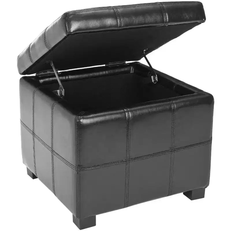 Maiden Square Tufted Storage Ottoman - HUD8231 - Safavieh Couture