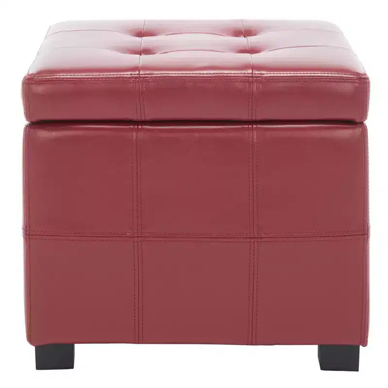 Maiden Square Tufted Storage Ottoman - HUD8231 - Safavieh Couture