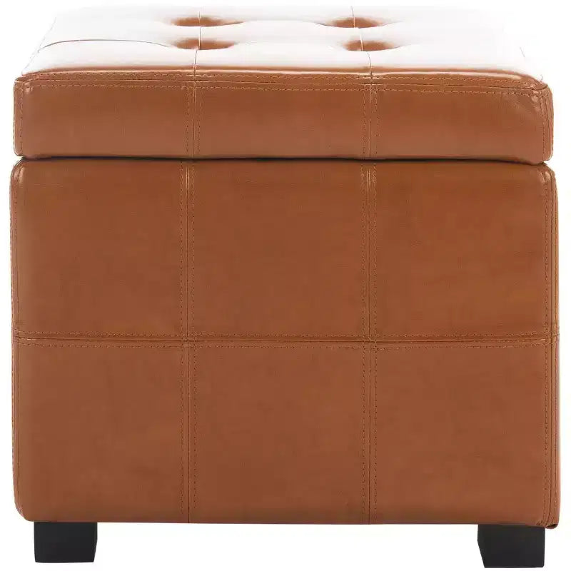 Maiden Square Tufted Storage Ottoman - HUD8231 - Safavieh Couture