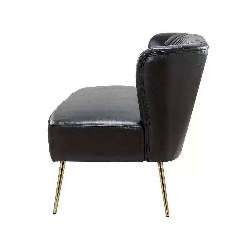 Monica 47 Contemporary Wing back Loveseat for Living Room and Bedroom Comfy Armless 2-Seater Sofa with Metal Legs | KARAT HOME