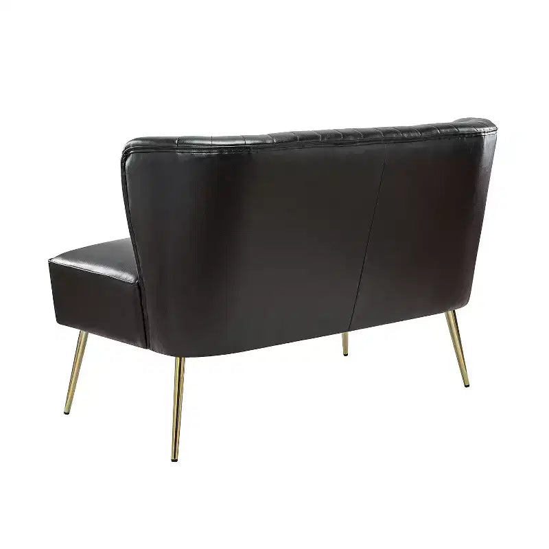 Monica 47 Contemporary Wing back Loveseat for Living Room and Bedroom Comfy Armless 2-Seater Sofa with Metal Legs | KARAT HOME