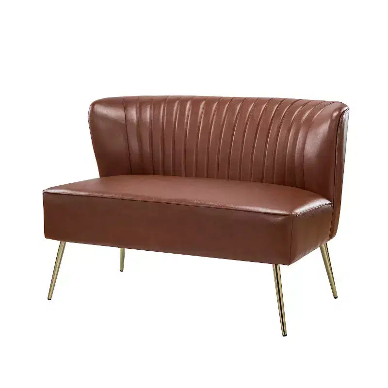 Monica 47 Contemporary Wing back Loveseat for Living Room and Bedroom Comfy Armless 2-Seater Sofa with Metal Legs | KARAT HOME