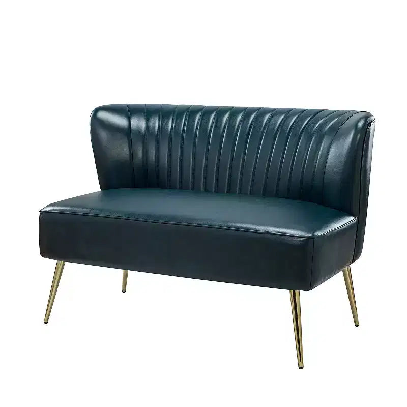 Monica 47 Contemporary Wing back Loveseat for Living Room and Bedroom Comfy Armless 2-Seater Sofa with Metal Legs | KARAT HOME