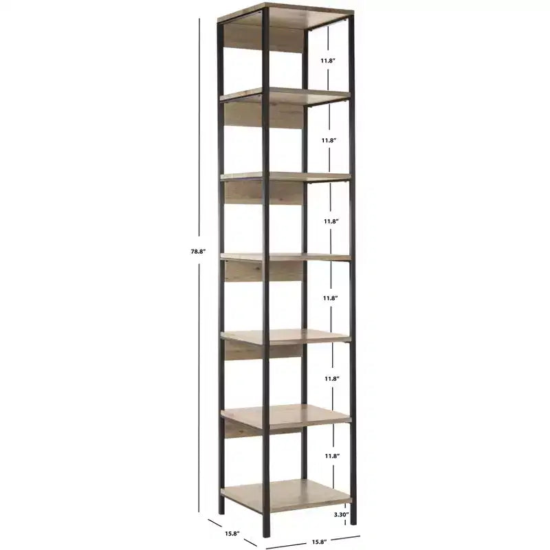 Lisa Etagere - FOX4275 - Oak/Black - Safavieh Couture
