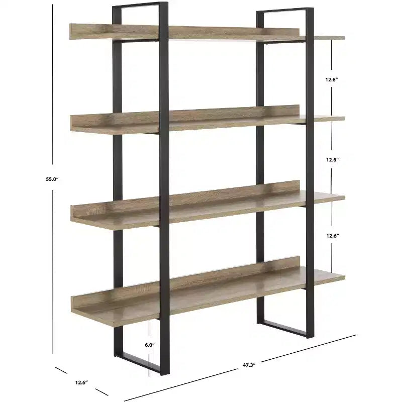 Melissa Etagere - FOX4282 - Light Brown/Black - Safavieh Couture