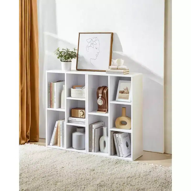 VASAGLE Bookcase Bookshelf with 5 Compartments Freestanding Shelves and Cube Organizer Display Shelf for Small Spaces White