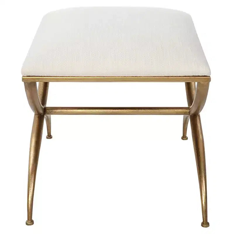 Uttermost Crossing 23 1/2 Wide White Fabric Small Bench