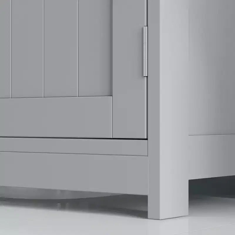 kleankin Vanity Base Cabinet, Under-Sink Bathroom Cabinet Storage with U-Shape Cut-Out and Adjustable Internal Shelf
