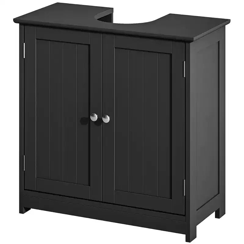 kleankin Vanity Base Cabinet, Under-Sink Bathroom Cabinet Storage with U-Shape Cut-Out and Adjustable Internal Shelf