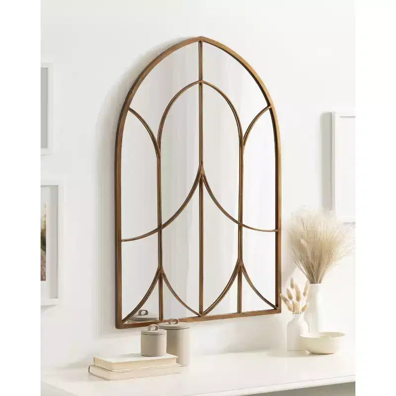 Kate and Laurel Larisa Framed Arch Mirror, 24x36, Gold