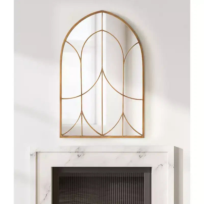 Kate and Laurel Larisa Framed Arch Mirror, 24x36, Gold