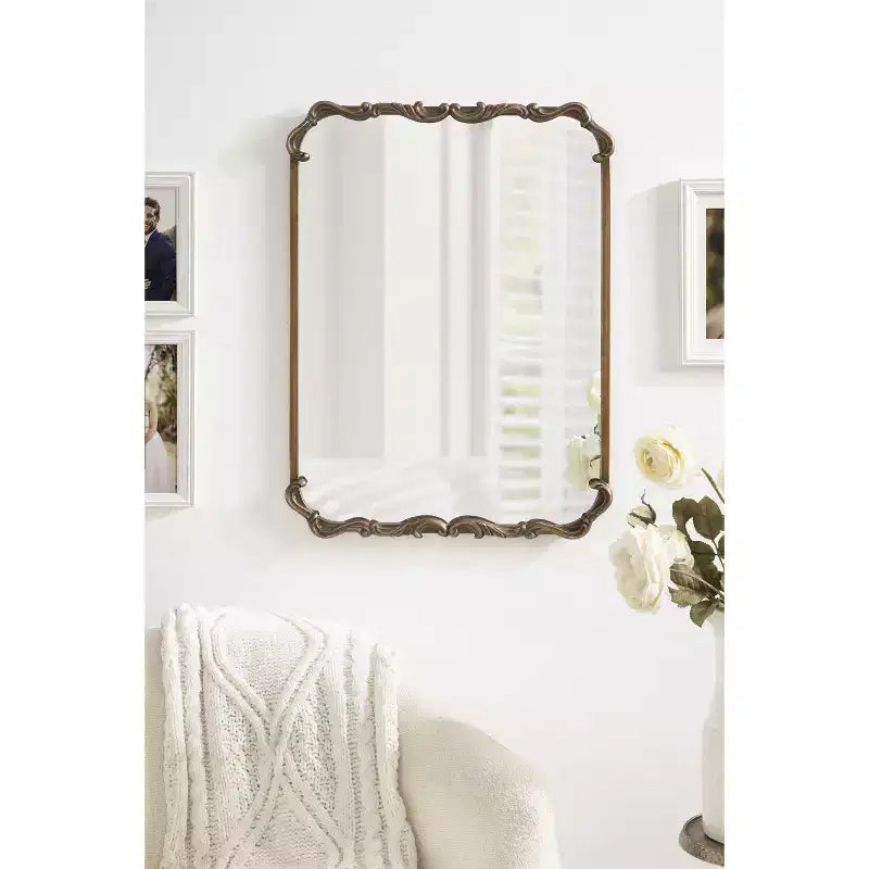 Kate and Laurel Brazelton Metal Rectangle Mirror, 20x27, Gold