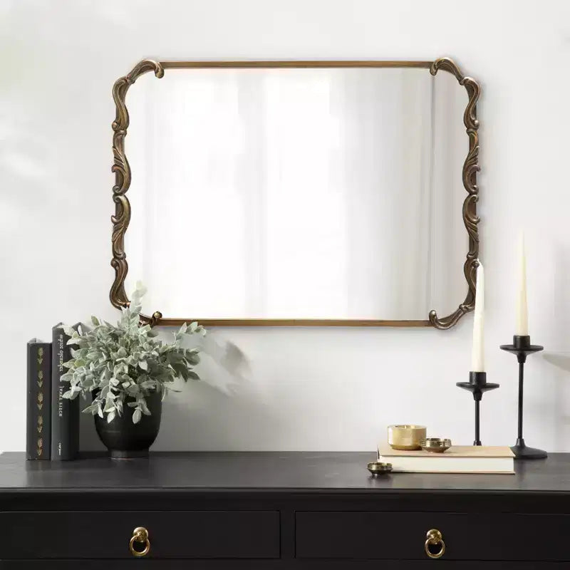 Kate and Laurel Brazelton Metal Rectangle Mirror, 20x27, Gold