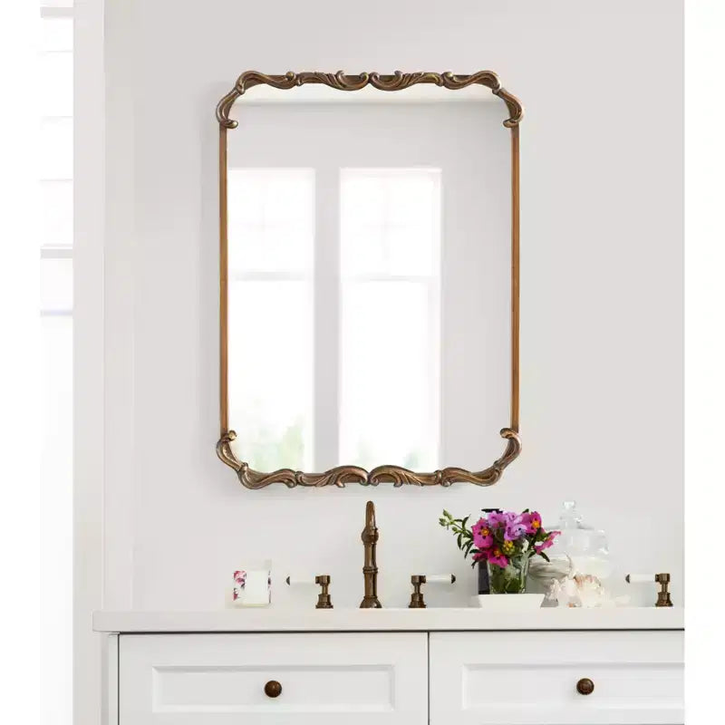 Kate and Laurel Brazelton Metal Rectangle Mirror, 20x27, Gold