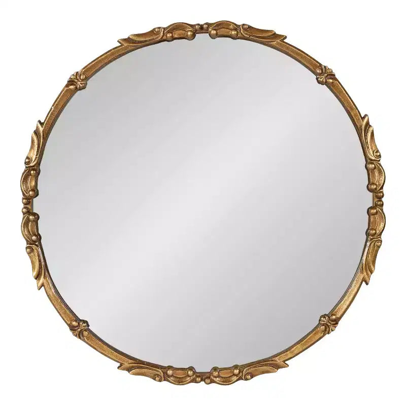 Kate and Laurel Brynley Round Metal Round Mirror, 24 Diameter, Gold