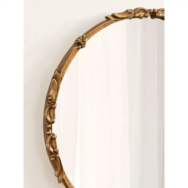 Kate and Laurel Brynley Round Metal Round Mirror, 24 Diameter, Gold