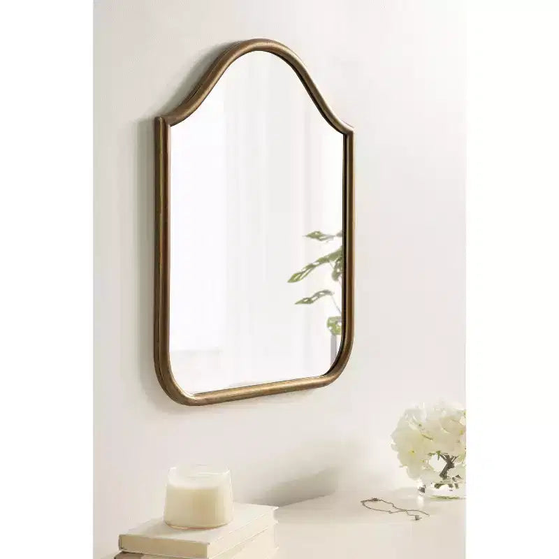 Kate and Laurel Fellows Metal Arch Mirror, 18x24, Gold