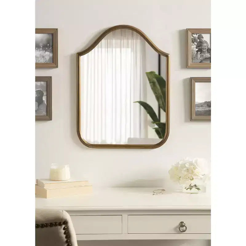 Kate and Laurel Fellows Metal Arch Mirror, 18x24, Gold