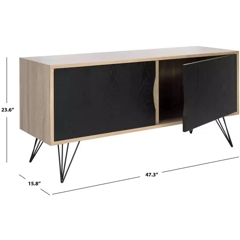 Jeralyn Sideboard - FOX4232 - Light Oak/Black - Safavieh Couture