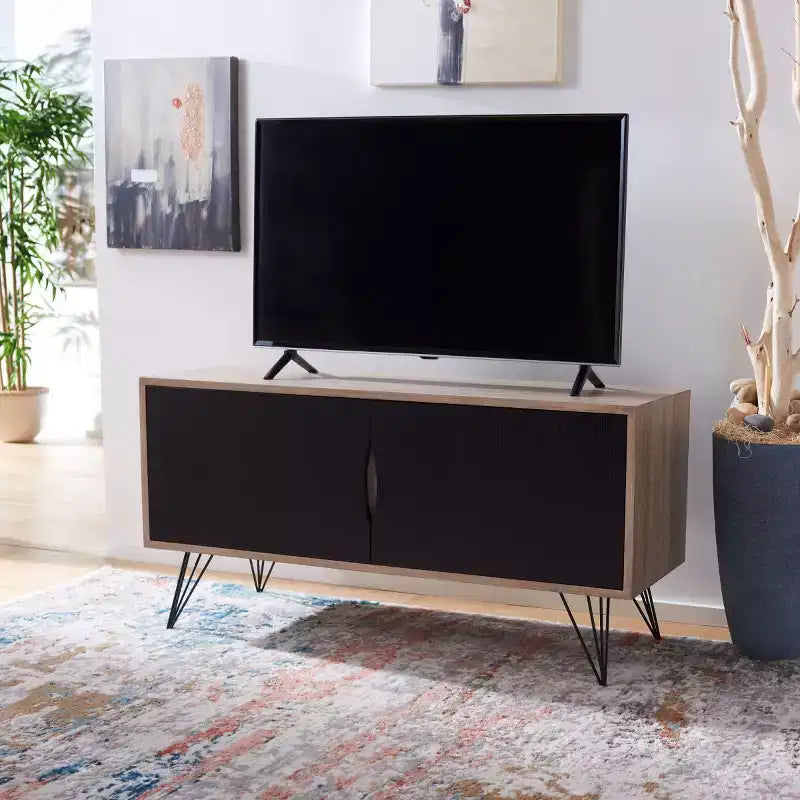 Jeralyn Sideboard - FOX4232 - Light Oak/Black - Safavieh Couture