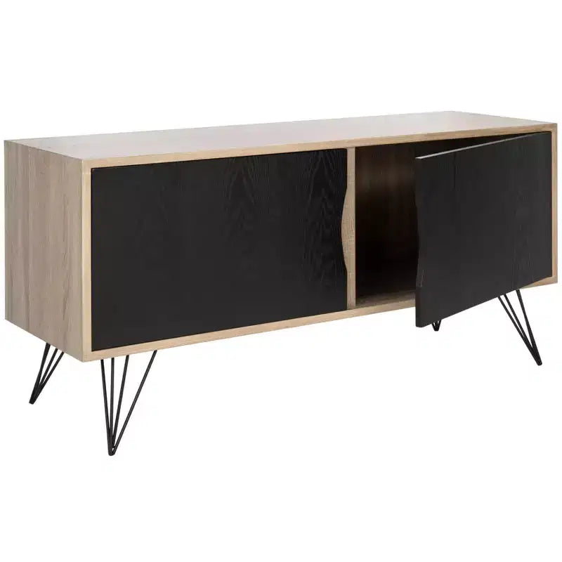 Jeralyn Sideboard - FOX4232 - Light Oak/Black - Safavieh Couture